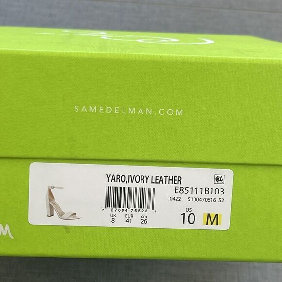 SAM EDELMAN Yaro Ankle Strap Sandal Size 10 Ivory NWT Wedding Formal Heel - Picture 13 of 14